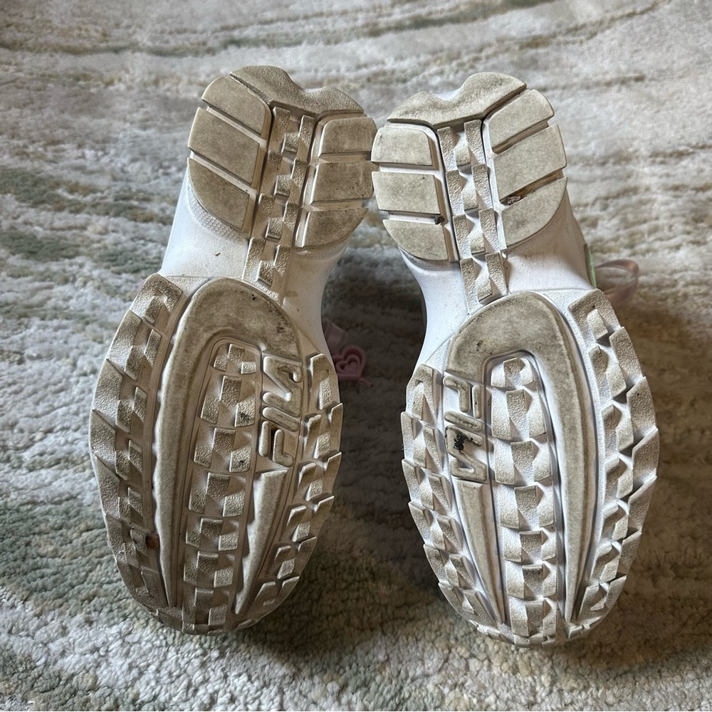Fila Wedge White Platform Sneakers with Pink And Iridescent Accents size 7 women - Picture 4 of 7